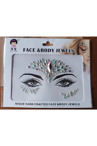 Gümüş Işıltılı Yüz ve Vücut Stickerı 3D Nail Art Face