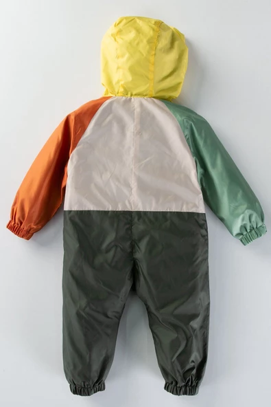 YENİ Çok Renkli Kapşonlu Fermuarlı Pamuk Astarlı Cepli Kız Erkek Bebek Yağmurluk Mont Tulum Çocuk - 6