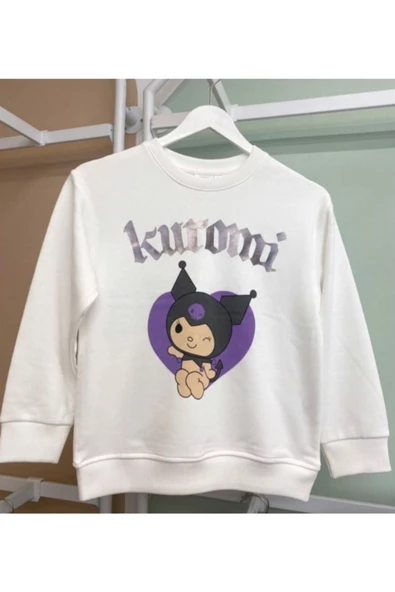 Kuromi Baskılı Tarz Yeni Nesil Karakter Sanrio Beyaz Renk Sweatshirt