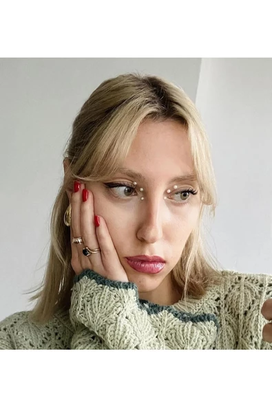 İncili Yüz ve Vücut Stickerı 3D Nail Art Face Gems - 3