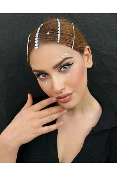 İncili Yüz ve Vücut Stickerı 3D Nail Art Face Gems - 5