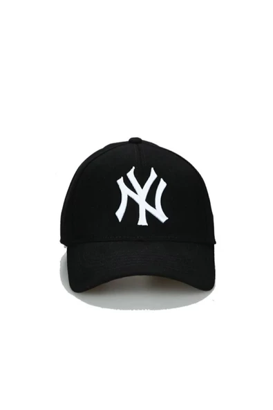 Spor Unisex Baseball Arkası Cırtlı Ayarlanabilir Ny Newyork Siyah-Beyaz Nakışlı Cap Şapka - 2