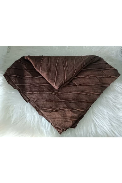 Pliseli Bambu Eşarp 100X100 Tesettür Başörtü 70 Gr