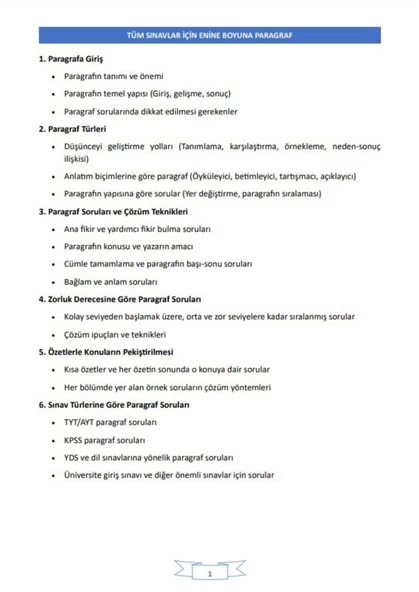 Enine Boyuna Paragraf (Tüm Sınavlar İçin) - 2