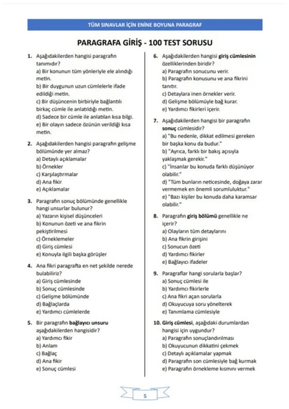 Enine Boyuna Paragraf (Tüm Sınavlar İçin) - 3