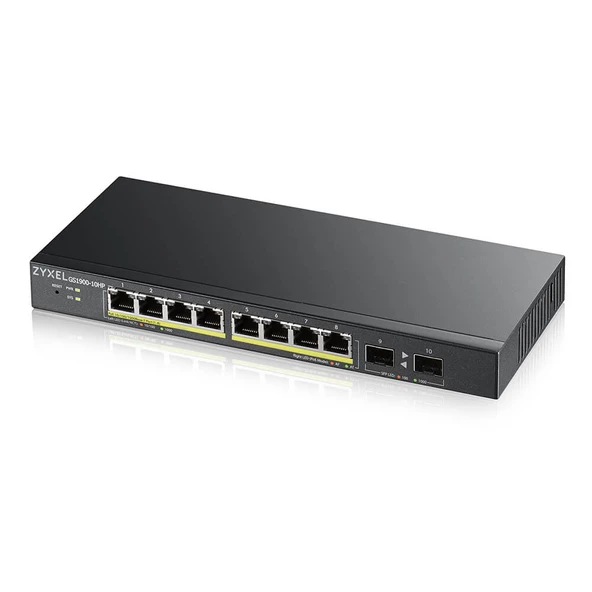 Zyxel Gs1900-10Hp-Eu0102f 8 Port 8X100/100/1000 + 2Xsfp Web Yonetilebilir Poe Swıtch (77 Watt) ürün görseli