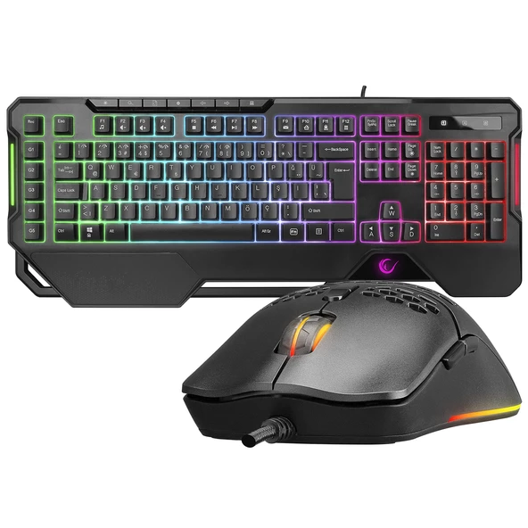 RAMPAGE KM-R96 ELEMENTAL Siyah RGB Aydınlatmalı Q Oyuncu Multmedia Klavye ve 7200 dpi Mouse Gaming Set