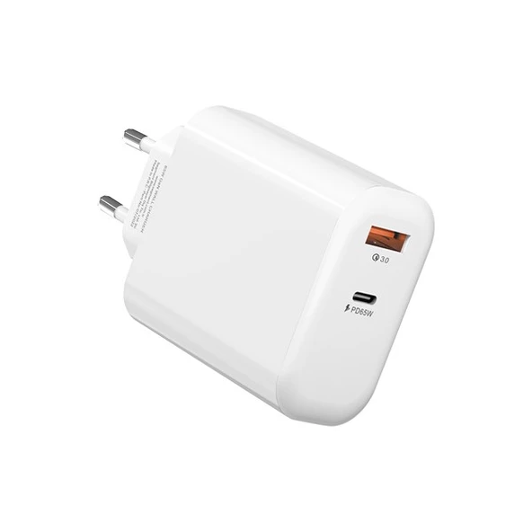 S-LINK SL-EC69 GAN PD 65W / QC 18W Type USB-C +USB A Hızlı Beyaz EV/NOTEBOOK Şarj Adaptör