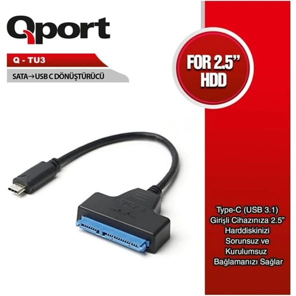 QPORT Q-TU3 TYPE-C/SATA Çevirici Kablo - Resim 2