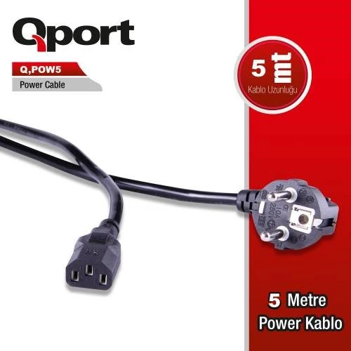 QPORT Q-POW5 0.75mm 5metre Power Kablosu