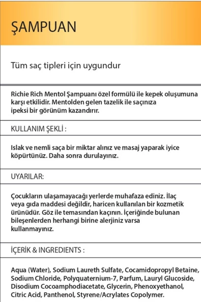 Richie Rich Mentollü Şampuan  Kepek Önleyici ve Ferahlatıcı Bakım İçin Avantajlı Boy (700 ml) - 3