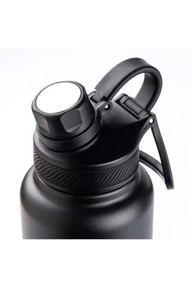 TANTİTONİ SİYAH 2 KAPAKLI ÇİFT KATMANLI TERMOS 1L - Resim 2