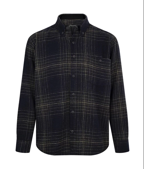 Regular Fit Erkek Kışlık HAKİKİ Oduncu Gömleği Lacivert-6916