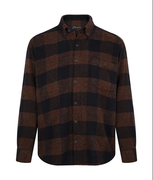 Regular Fit Erkek Kışlık HAKİKİ Oduncu Gömleği Kiremit-6918