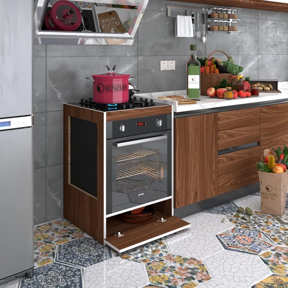 Kenzlife ankastre modülü kabini vanadyum3 cvz fırın ocak dolabı kapaklı