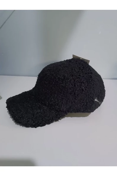 Trend Teddy Peluş Beyaz Cap Şapka - 9