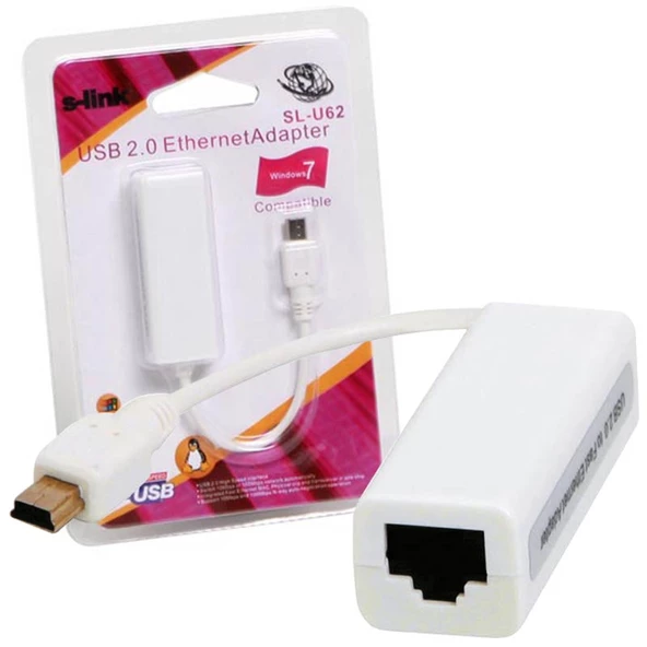 S-LINK SL-U62 USB MINI 5 PIN TO LAN 5CM ÇEVİRİCİ (TABLETLER İÇİN)