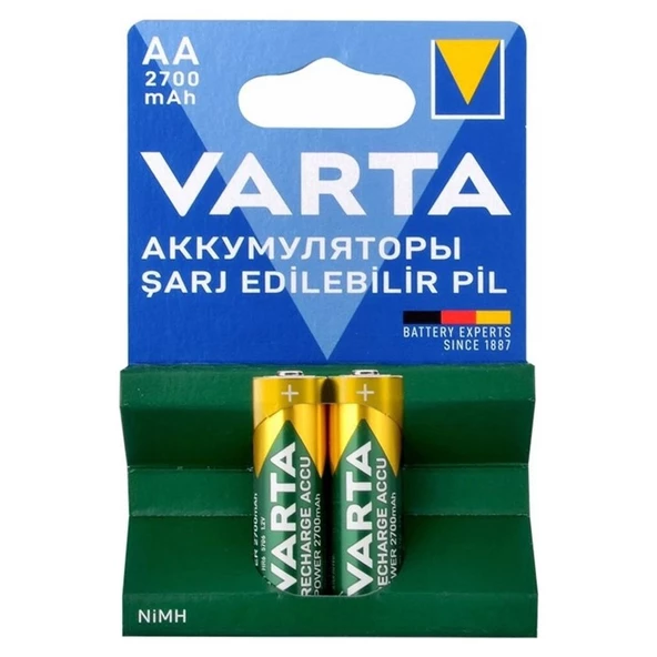 VARTA NI-MH 1.2 VOLT - 2700 MAH HR6 AA ŞARJLI 2Lİ KALEM PİL