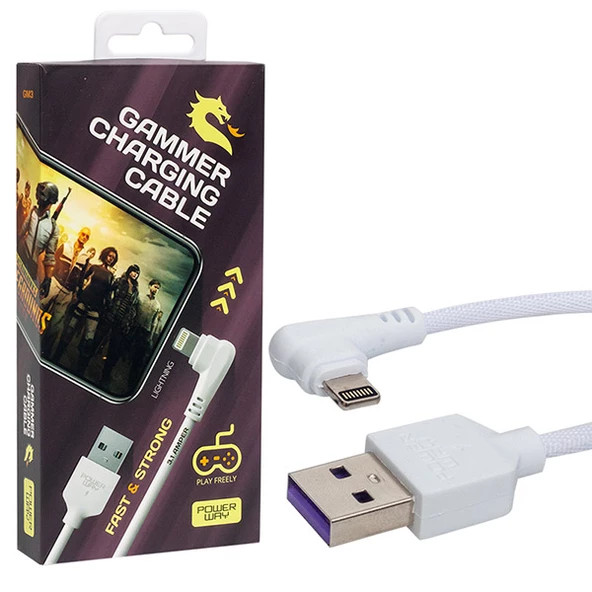 POWERWAY GM3 USB 3.1 AMPER ÖRGÜLÜ IPHONE GAMING OYUNCU KABLOSU