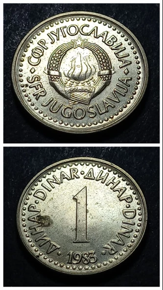 Escoines Koleksiyon 1983 Yugoslavya 1dinar ÇİL eski yabancı madeni para 3996366a5b91645d7c