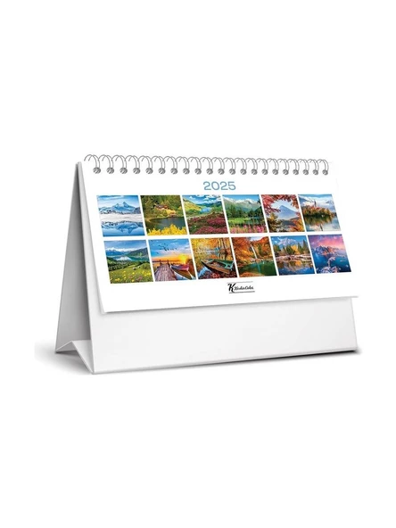 Keskin Color Üçgen Masa Takvim Karton Manzaralar 2025 Yılı Üçgen Masa Takvimi