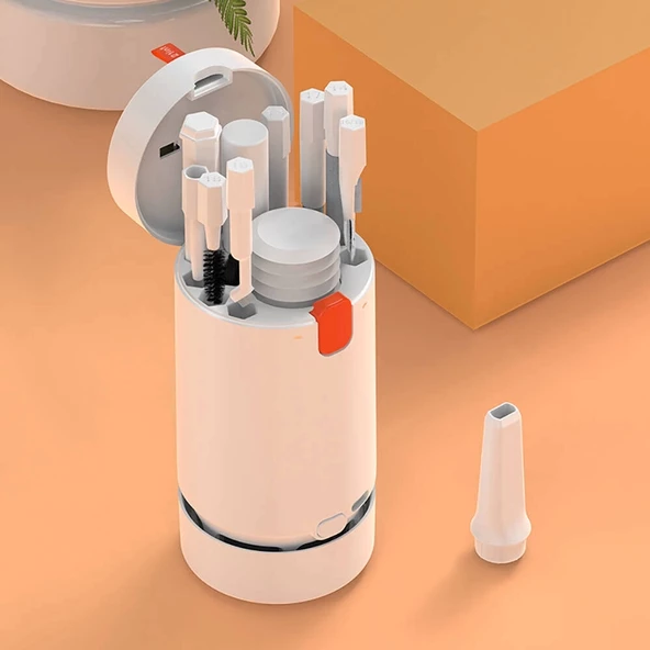 21 in 1 Şarjlı Süpürge Airpods Kılıf Klavye Kulaklık Elektronik Cihaz Temizleme Kiti - 11