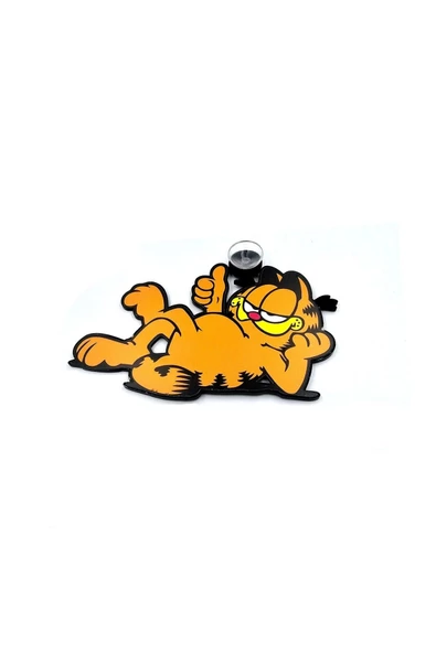 Garfield Karakter Vantuzlu Pleksi Cam Süsü - Garfield Cam Süsü Cam Süsü Model 1