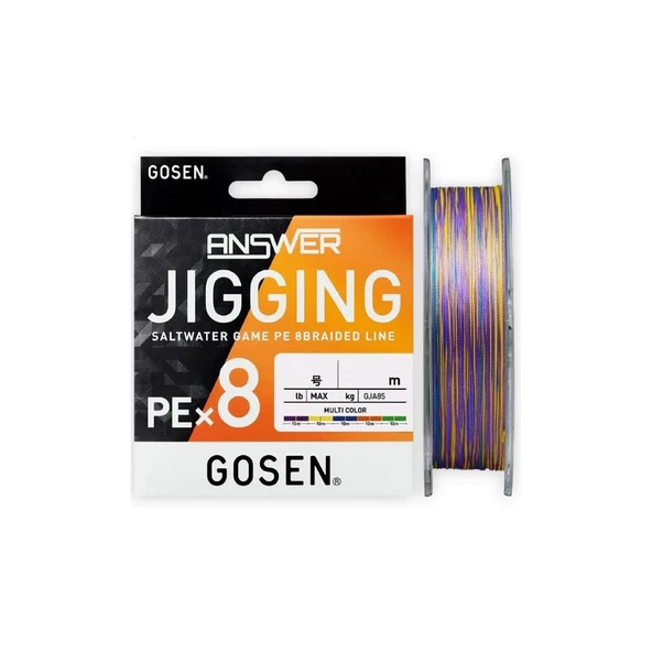 Gosen Jigging Answer PE 8 300m Jig - Tai Rubber Örgü Misina  0.205 MM / PE # 1,5 / 14 KG