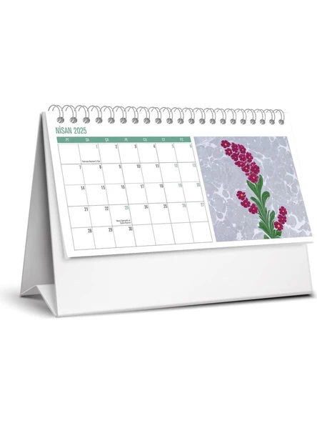 Keskin Color Üçgen Masa Takvim Karton Ebru 2025 Yılı Üçgen Masa Takvimi - 2