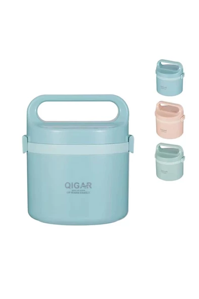 FOOD QIGAR Paslanmaz Çelik Yuvarlak Yemek Taşıma Kabı 1.3 lt