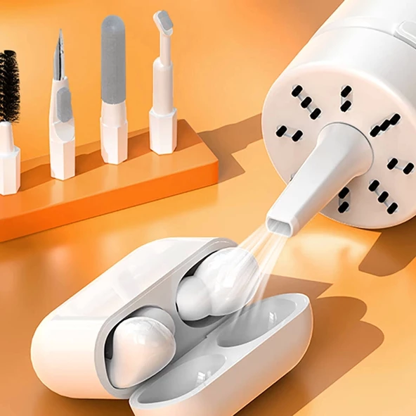 21 in 1 Şarjlı Süpürge Airpods Kılıf Klavye Kulaklık Elektronik Cihaz Temizleme Kiti - 7