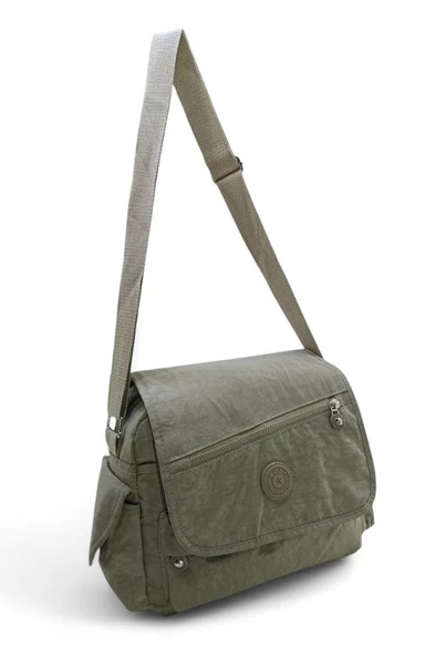 Kadın Postacı Omuz Okul Çantası Klinkır Çapraz Askılı Çok Cepli Su İtici Hafif Kumaş 30*25 Cm - 2