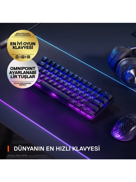 SteelSeries Apex Pro Mini Wireless İngilizce Kablosuz Mekanik Oyuncu Klavyesi - 8