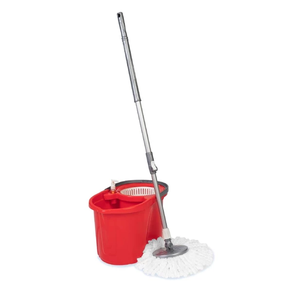 Temizlik Kovası Dönerli Mop Seti Mikrofiber Bezli Deterjan Hazneli - 3
