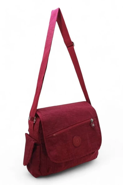 Kadın Postacı Omuz Okul Çantası Klinkır Çapraz Askılı Çok Cepli Su İtici Hafif Kumaş 30*25 Cm - 7