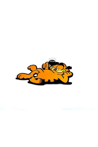 Garfield Karakter Vantuzlu Pleksi Cam Süsü - Garfield Cam Süsü Cam Süsü Model 1 - Resim 2