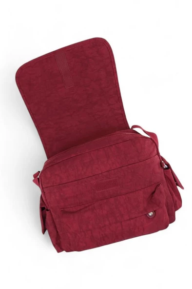 Kadın Postacı Omuz Okul Çantası Klinkır Çapraz Askılı Çok Cepli Su İtici Hafif Kumaş 30*25 Cm - 9