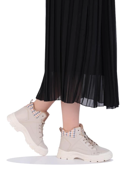 Mp 242-2245Zn Kadın Kürklü Kışlık Düz Bot - Resim 4