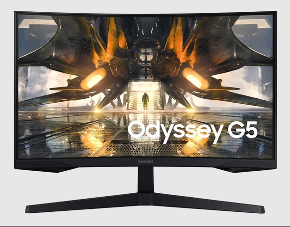 Samsung 27" Odyssey G5 LS27AG550EPXUF 1 ms QHD FreeSync Curved Oyuncu Monitörü