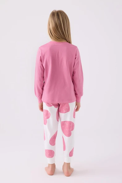 Roly Poly 3470 Sweet Little Princess Kız Çocuk Karanfil Uzun Kol Pijama Takım - 5