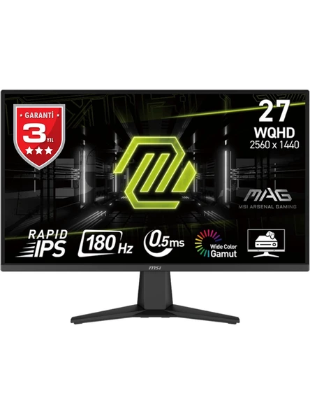 MSI Msı 27" Mag 275QF 2560X1440(WQHD) IPS 180HZ 1ms Gamıng Monıtor