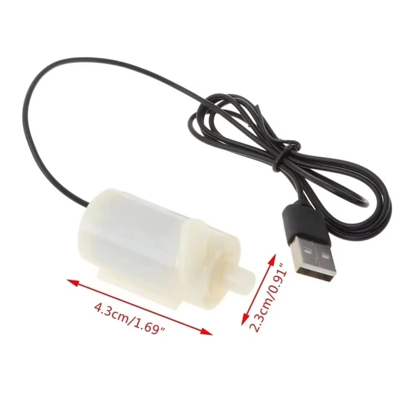 Usb Girişli Mini Yatay Dalgıç Su Pompası DC 2.5V-6V 120L/H - 6