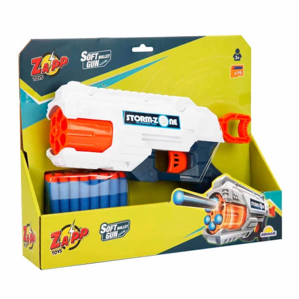 Zapp Toys Zapp 16 Mermili Sünger Dart Atan Silah 27134 Beyaz