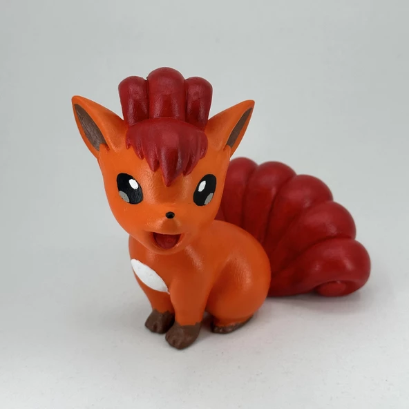 Vulpix Pokemon Kendi Biblonu Kendin Boya Seti - 3 Boyutlu Sevimli Biblolar + 5 Akrilik Boya + Fırça - 2