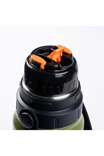 SANTECO YEŞİL ÇİFT KATMANLI  TUTACAKLI PASLANMAZ ÇELİK TERMOS 1.2L - 2