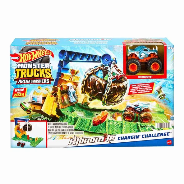 Hot Wheels Monster Trucks Arenada Rhinomite Mücadelesi Oyun Seti HTP18 - Resim 4