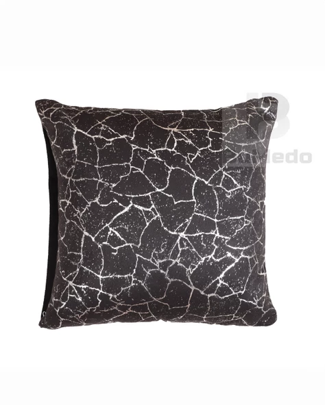 Gümüş Varaklı Yaldızlı Dekoratif Şık 4'lü Kırlent Kılıfı (4 Adet) - Resim 2