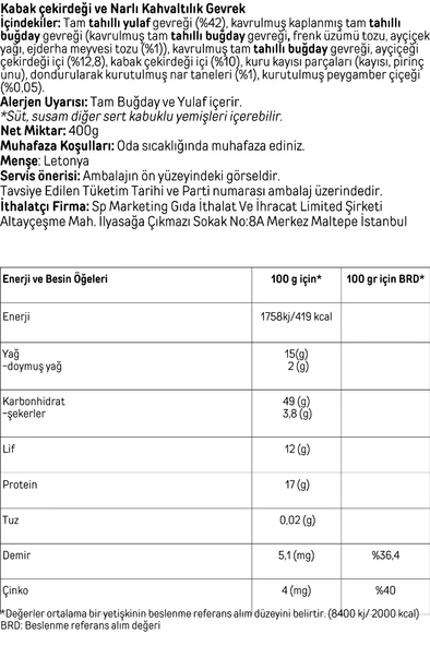 Graci ( Amazing ) - GRACI-Kabak çekirdeği ve Narlı Kahvaltılık Gevrek - 5