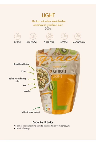 Graci ( Light ) - Ballı, Kivili ve Matcha  Kahvaltılık Gevrek - 2