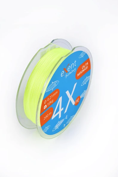 Exent 4 Örgü 0,21 mm 200 metre SARI Balıkçı Misinası - Resim 3